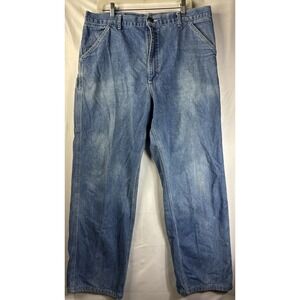 Carhartt Carpenter Jeans Men's Size 36x29 Utility Hammer Loop Blue Denim